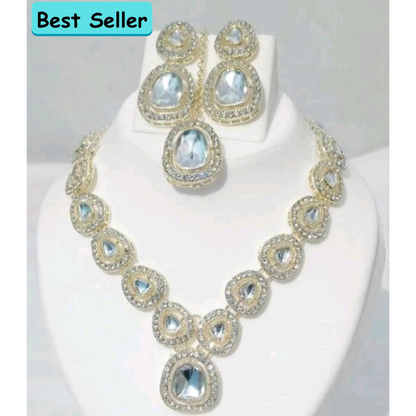 Precious AD Kundan Necklace Set For girl & Women
