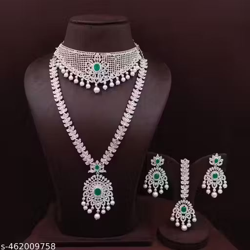 Traditional Green Kundan Necklace and Earring Set