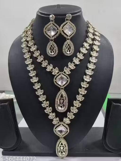Cubic Zirconia/American Diamond Beautiful Jewellery Set