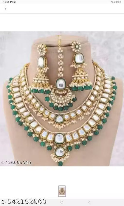 Gold Plated Kundan Combo Set
