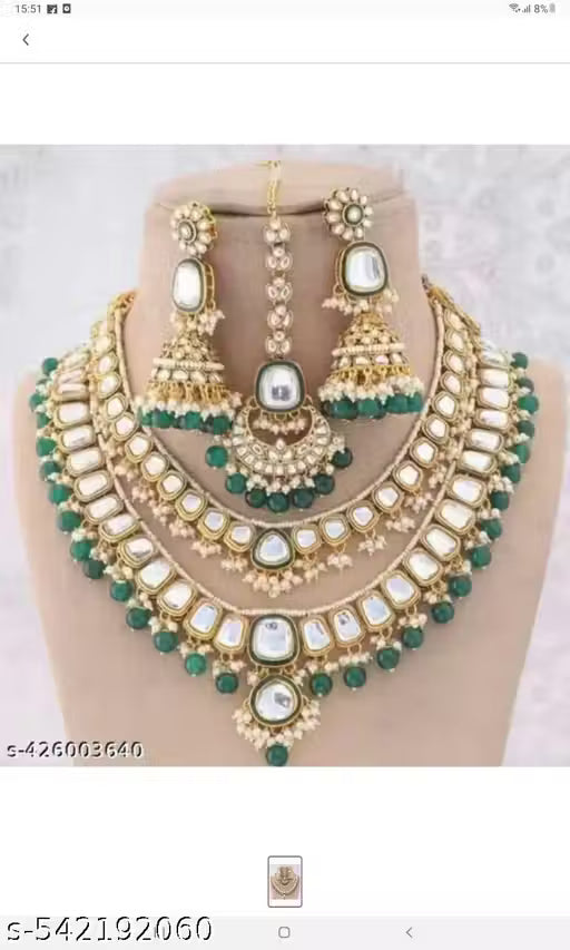 Gold Plated Kundan Combo Set