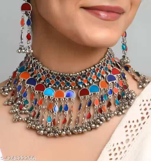 Multicolored Oxidized Jewellery Set