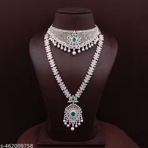 Traditional Green Kundan Necklace and Earring Set