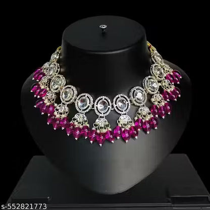 Fancy Necklace Set with earrings and mangtika women and Girl
