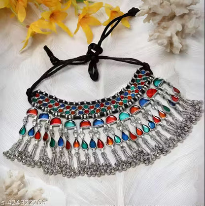 Multicolored Oxidized Jewellery Set