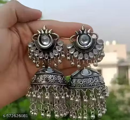 Latest stylish combo pack mirror silver oxidized jewellery